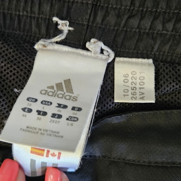 Adidas Black Wind Pants Lg - Picture 3 of 4